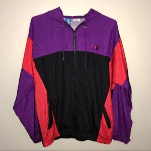 Vintage Champion Color Block Windbreaker Jacket